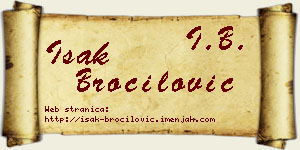 Isak Broćilović vizit kartica